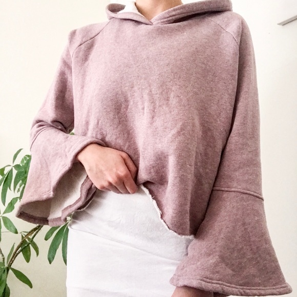 Melrose and Market Tops - Melrose & Market Mauve Bell Sleeve Hoodie Small